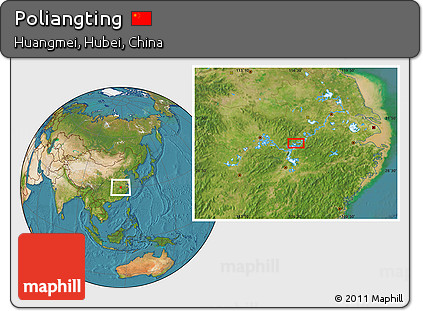 Satellite Location Map of Poliangting