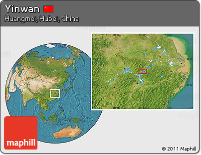 Satellite Location Map of Yinwan