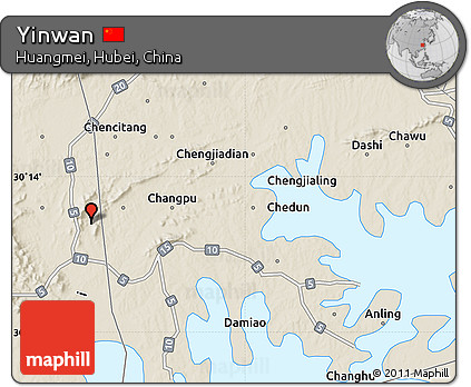 Shaded Relief Map of Yinwan