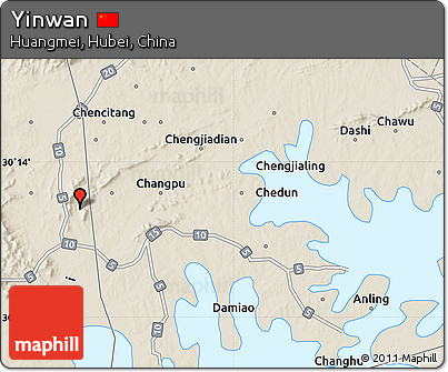 Shaded Relief Map of Yinwan