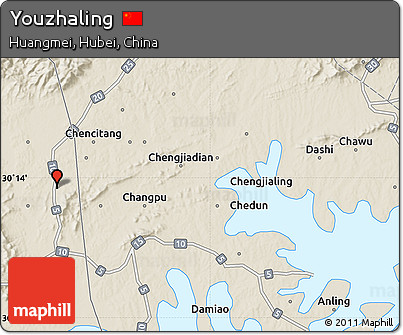 Shaded Relief Map of Youzhaling