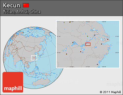 Gray Location Map of Kecun
