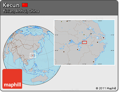 Gray Location Map of Kecun