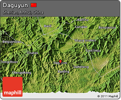 Satellite 3D Map of Daguyun