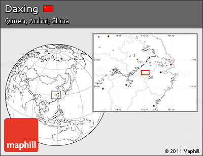 Blank Location Map of Daxing