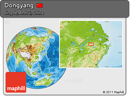 Physical Location Map of Dongyang