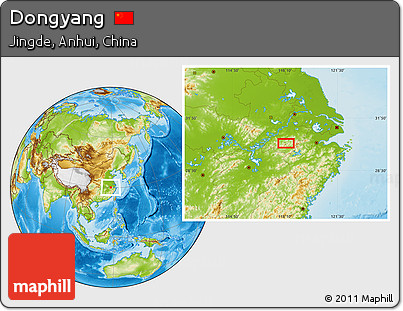 Physical Location Map of Dongyang