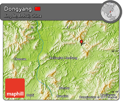 Physical Map of Dongyang
