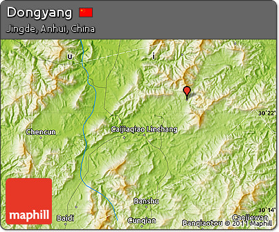 Physical Map of Dongyang