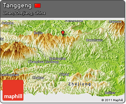 Physical Panoramic Map of Tanggeng