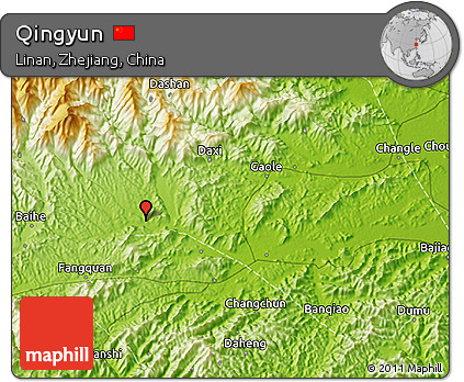 Physical 3D Map of Qingyun