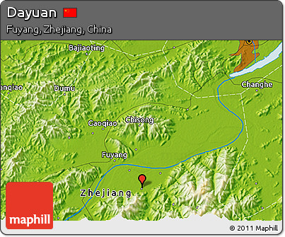 Physical 3D Map of Dayuan