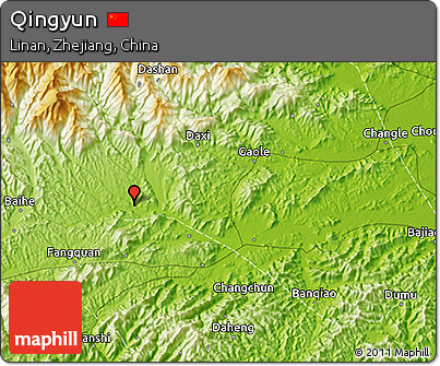 Physical 3D Map of Qingyun