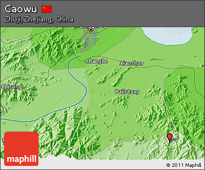 Political 3D Map of Caowu