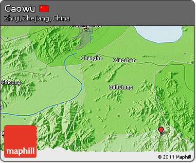 Political 3D Map of Caowu