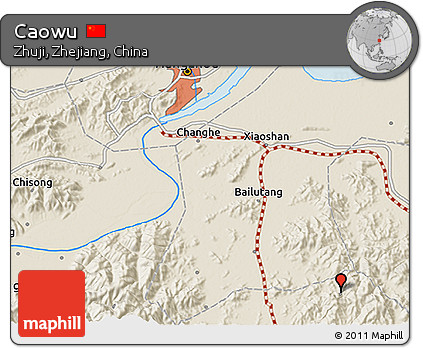 Shaded Relief 3D Map of Caowu