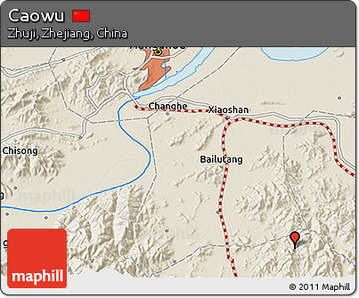 Shaded Relief 3D Map of Caowu