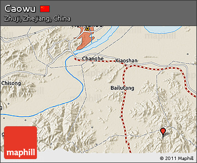 Shaded Relief 3D Map of Caowu