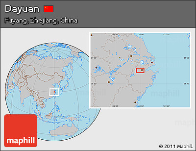 Gray Location Map of Dayuan