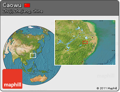 Satellite Location Map of Caowu
