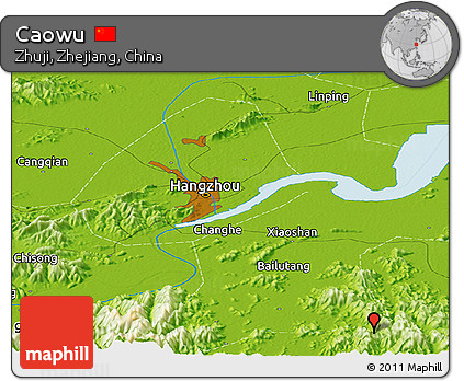 Physical Panoramic Map of Caowu