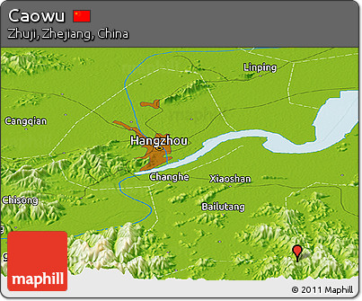 Physical Panoramic Map of Caowu