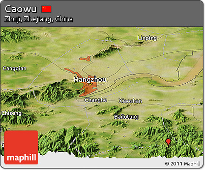 Satellite Panoramic Map of Caowu