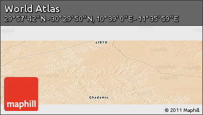 Satellite Panoramic Map of the Area around 30° 13' 46" N, 11° 7' 30" E