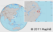 Gray Location Map of the area around 30° 13' 46" N, 120° 46' 30" E
