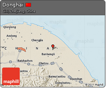 Shaded Relief Map of Donghai