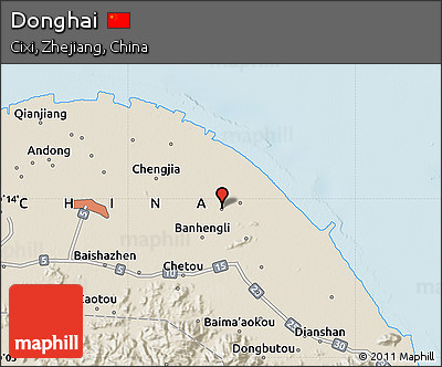 Shaded Relief Map of Donghai