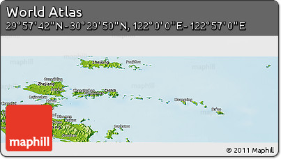 Physical Panoramic Map of the Area around 30° 13' 46" N, 122° 28' 29" E