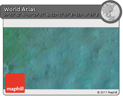Satellite 3D Map of the Area around 30° 13' 46" N, 123° 19' 29" E