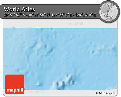 Physical 3D Map of the Area around 30° 13' 46" N, 128° 25' 30" E