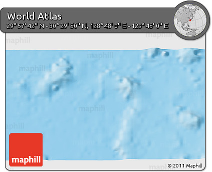 Physical 3D Map of the Area around 30° 13' 46" N, 129° 16' 30" E