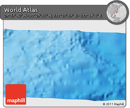 Physical 3D Map of the Area around 30° 13' 46" N, 131° 49' 29" E