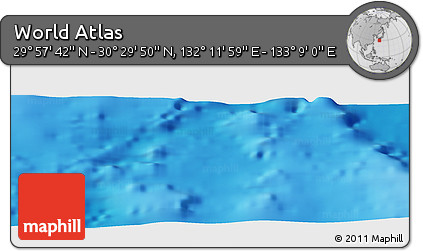 Physical Panoramic Map of the Area around 30° 13' 46" N, 132° 40' 30" E