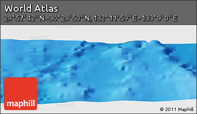 Physical Panoramic Map of the Area around 30° 13' 46" N, 132° 40' 30" E