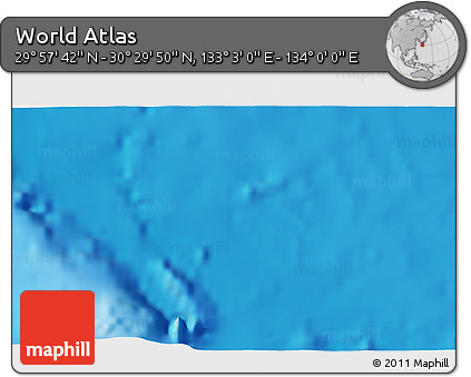 Physical 3D Map of the Area around 30° 13' 46" N, 133° 31' 30" E
