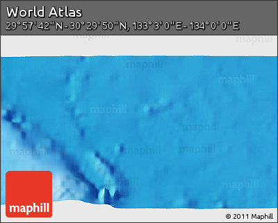 Physical 3D Map of the Area around 30° 13' 46" N, 133° 31' 30" E