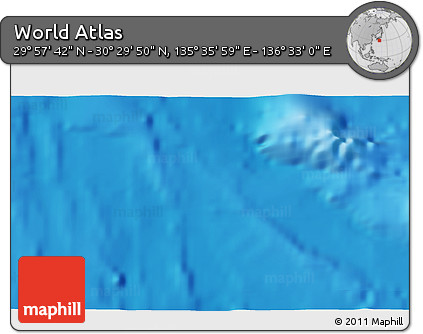 Physical 3D Map of the Area around 30° 13' 46" N, 136° 4' 29" E