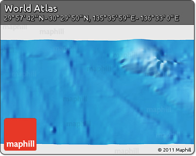 Physical 3D Map of the Area around 30° 13' 46" N, 136° 4' 29" E