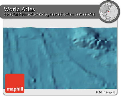 Satellite 3D Map of the Area around 30° 13' 46" N, 136° 4' 29" E