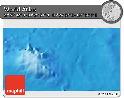 Physical 3D Map of the Area around 30° 13' 46" N, 136° 55' 30" E