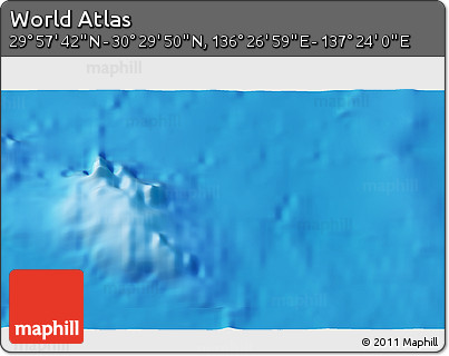 Physical 3D Map of the Area around 30° 13' 46" N, 136° 55' 30" E