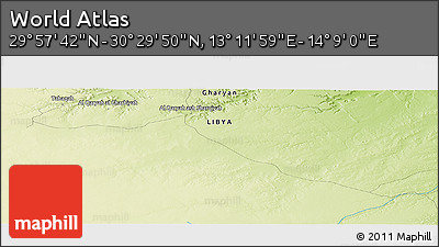 Physical Panoramic Map of the Area around 30° 13' 46" N, 13° 40' 30" E