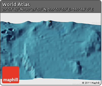 Satellite 3D Map of the Area around 30° 13' 46" N, 140° 19' 29" E