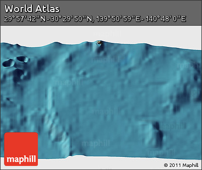 Satellite 3D Map of the Area around 30° 13' 46" N, 140° 19' 29" E
