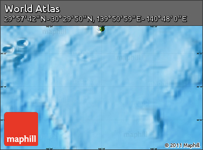 Physical Map of the Area around 30° 13' 46" N, 140° 19' 29" E