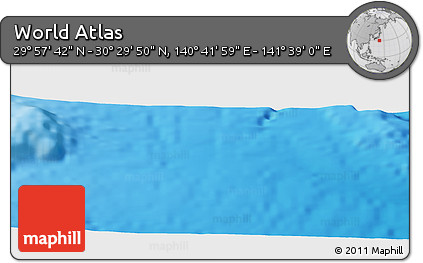 Physical Panoramic Map of the Area around 30° 13' 46" N, 141° 10' 30" E